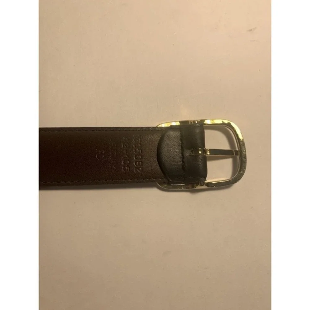 Black Leather Belt Size 42 Gold Buckle Made in‎ Uruguay Classic Dress Belt